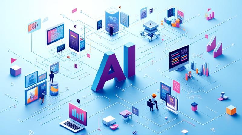 Abstract representation of various AI capabilities.